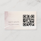 Eleganter Abstrakter Gold-Lila-Wasserfarben-QR-Cod Visitenkarte (Vorderseite)