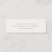 Eleganter Abstrakter Gold Lila Watercolor Glitzer Mini Visitenkarte (Rückseite)