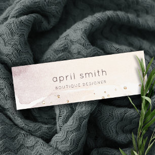 Eleganter Abstrakter Gold Lila Watercolor Glitzer Mini Visitenkarte