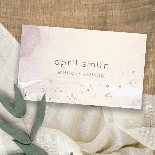 Eleganter Abstrakter Gold Lila Watercolor Glitzer Visitenkarte