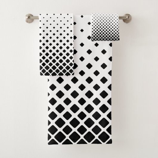 Eleganter abstrakter Gradient schwarzer Diamanten Badhandtuch Set (Insitu)
