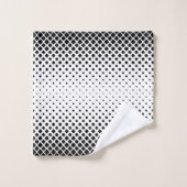 Eleganter abstrakter Gradient schwarzer Diamanten Badhandtuch Set (Waschlappen)