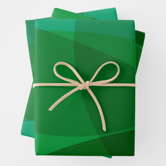 Eleganter Abstrakter grüner Weihnachtsfeiertag Geschenkpapier Set (Beispiel)