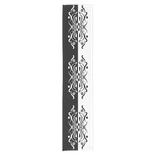 Eleganter Abstrakter Harlequin-Stil Kurzer Tischläufer (Vorderseite)