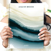 Eleganter Abstrakter Individuelle Name Wasserfarbe Planer