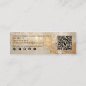 Eleganter Abstrakter Ivory Gold Glitzer Beruflich Mini Visitenkarte (Rückseite)