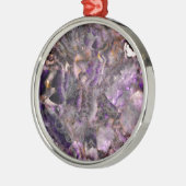 Eleganter abstrakter lila Lavendel Silbernes Ornament (Links)