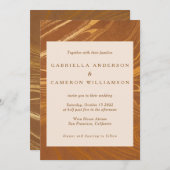 Eleganter Abstrakter Marmorschwung Goldbronze Hoch Einladung (Vorne/Hinten)