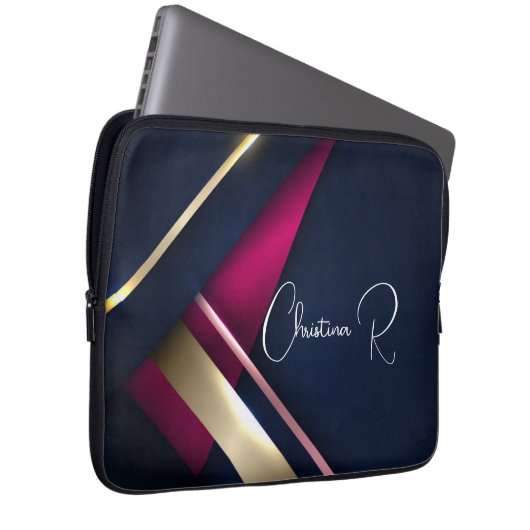 Eleganter Abstrakter Name Laptopschutzhülle (Vorne Rechts)