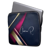 Eleganter Abstrakter Name Laptopschutzhülle (Vorderseite Links)