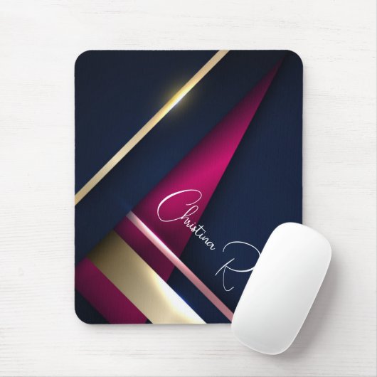 Eleganter Abstrakter Name Mousepad (Mit Mouse)