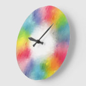 Eleganter Abstrakter Regenbogen mit Blank Große Wanduhr (Winkel)