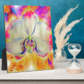 Eleganter abstrakter Retro-Aquarellorchid Fotoplatte (Seite)
