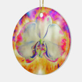 Eleganter abstrakter Retro-Aquarellorchid Keramik Ornament (Links)