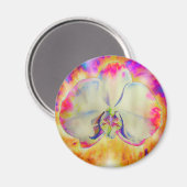 Eleganter abstrakter Retro-Aquarellorchid Magnet (Vorderseite/Rückseite)