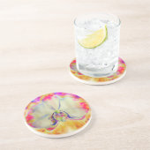 Eleganter abstrakter Retro-Aquarellorchid Untersetzer (Seite)