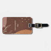 Eleganter Abstrakter Rostbraune Orangenblätterung Gepäckanhänger (Vorderseite horizontal)