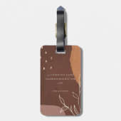 Eleganter Abstrakter Rostbraune Orangenblätterung Gepäckanhänger (Rückseite vertikal)