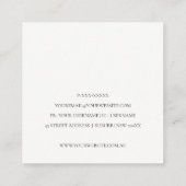 Eleganter Abstrakter Rostbraune Orangenblätterung Quadratische Visitenkarte (Rückseite)