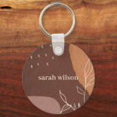 Eleganter Abstrakter Rostbraune Orangenblätterung Schlüsselanhänger (Vorderseite)