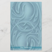 Eleganter Abstrakter Schlaganfall über blau Person Briefpapier (Vorderseite)