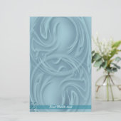 Eleganter Abstrakter Schlaganfall über blau Person Briefpapier (Stehend Vorderseite)