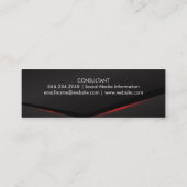 Eleganter Abstrakter Schwarz-Glow-Hintergrund Mini Visitenkarte (Rückseite)