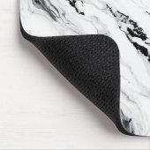 Eleganter abstrakter, schwarz-weißer Marmorstein Mousepad (Ecke)