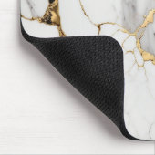 Eleganter abstrakter, schwarz-weißer Marmorstein Mousepad (Ecke)