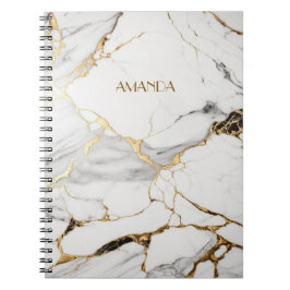 Eleganter abstrakter, schwarz-weißer Marmorstein Notizblock