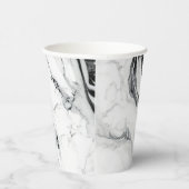 Eleganter abstrakter, schwarz-weißer Marmorstein Pappbecher (Rechts)