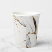 Eleganter abstrakter, schwarz-weißer Marmorstein Pappbecher (Rechts)