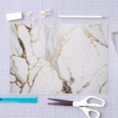 Eleganter abstrakter, schwarz-weißer Marmorstein Seidenpapier (Handwerk)