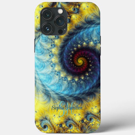 Eleganter Abstrakter Spiralname Mit Monogramm Case-Mate iPhone Hülle (Rückseite)