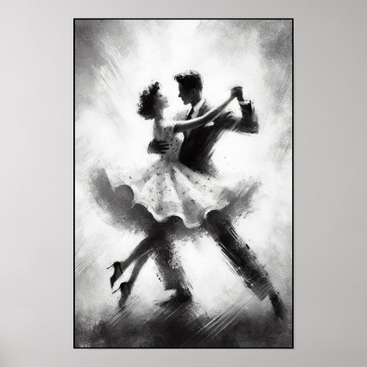 Eleganter Abstrakter Swing Dance Poster (Vorne)