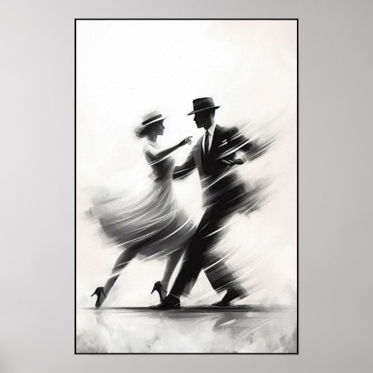 Eleganter Abstrakter Swing Dance Poster (Vorne)