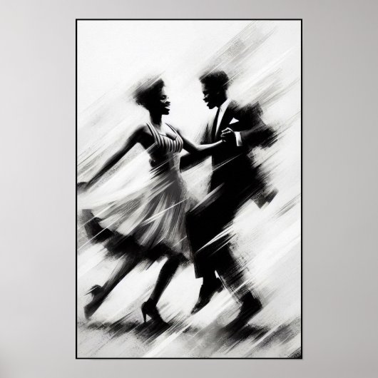 Eleganter Abstrakter Swing Dance Poster (Vorne)