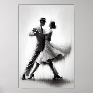 Eleganter abstrakter Swing-Tanz Poster
