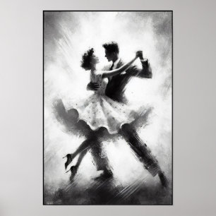 Eleganter abstrakter Swing-Tanz Poster