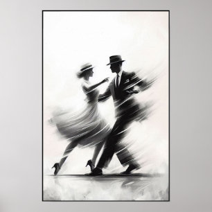Eleganter abstrakter Swing-Tanz Poster