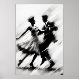 Eleganter abstrakter Swing-Tanz Poster