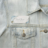 Eleganter Abstrakter Wasserfarben Blauer goldener Namensschild (Beispiel)