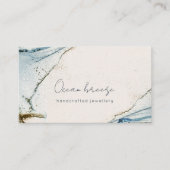 Eleganter Abstrakter Wasserfarben Blauer goldener Visitenkarte (Vorderseite)