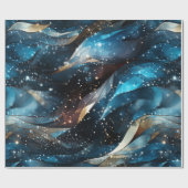 Eleganter Abstrakter Winter Navy-Glitzer Geschenkpapier (Flach)