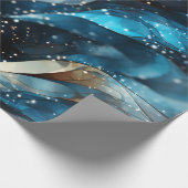 Eleganter Abstrakter Winter Navy-Glitzer Geschenkpapier (Ecke)