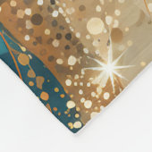 Eleganter Abstrakter Winter Navy Gold Glitzer Fleecedecke (Ecke)