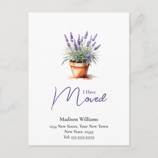 Eleganter Adresswechsel | Ankündigung der Beförder Postkarte (Vorderseite)
