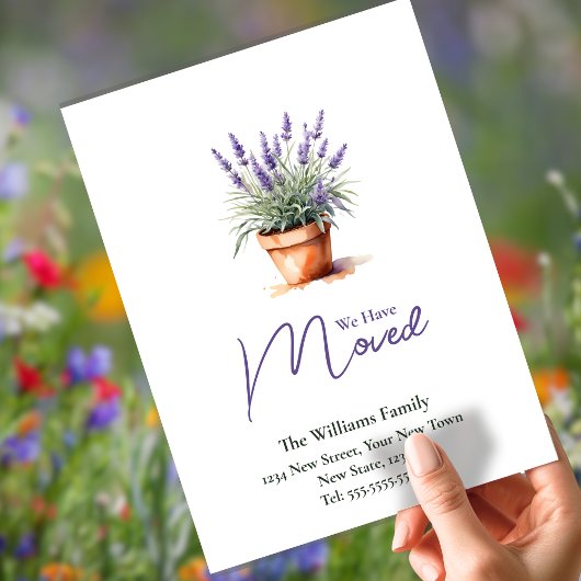 Eleganter Adresswechsel | Ankündigung der Beförder Postkarte