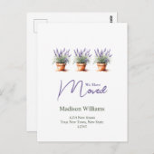 Eleganter Adresswechsel | Ankündigung der Beförder Postkarte (Vorne/Hinten)