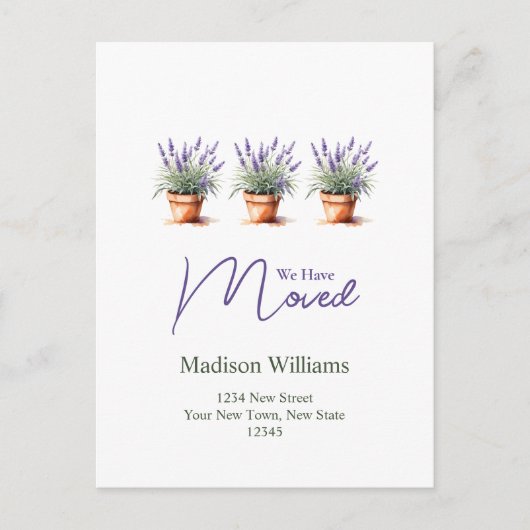 Eleganter Adresswechsel | Ankündigung der Beförder Postkarte (Vorderseite)